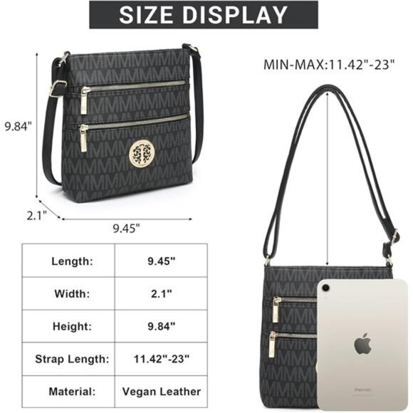 Crossbody Bags for Women Multi Pocket Crossbody Purses Trendy Vegan Leather - Picture 4 of 7